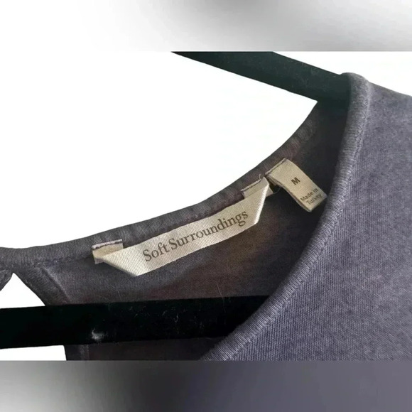 Soft Surroundings Seamoda Short Sleeve Skirt Ruched Oil
Wash Tunic-purple - Picture 13 of 13